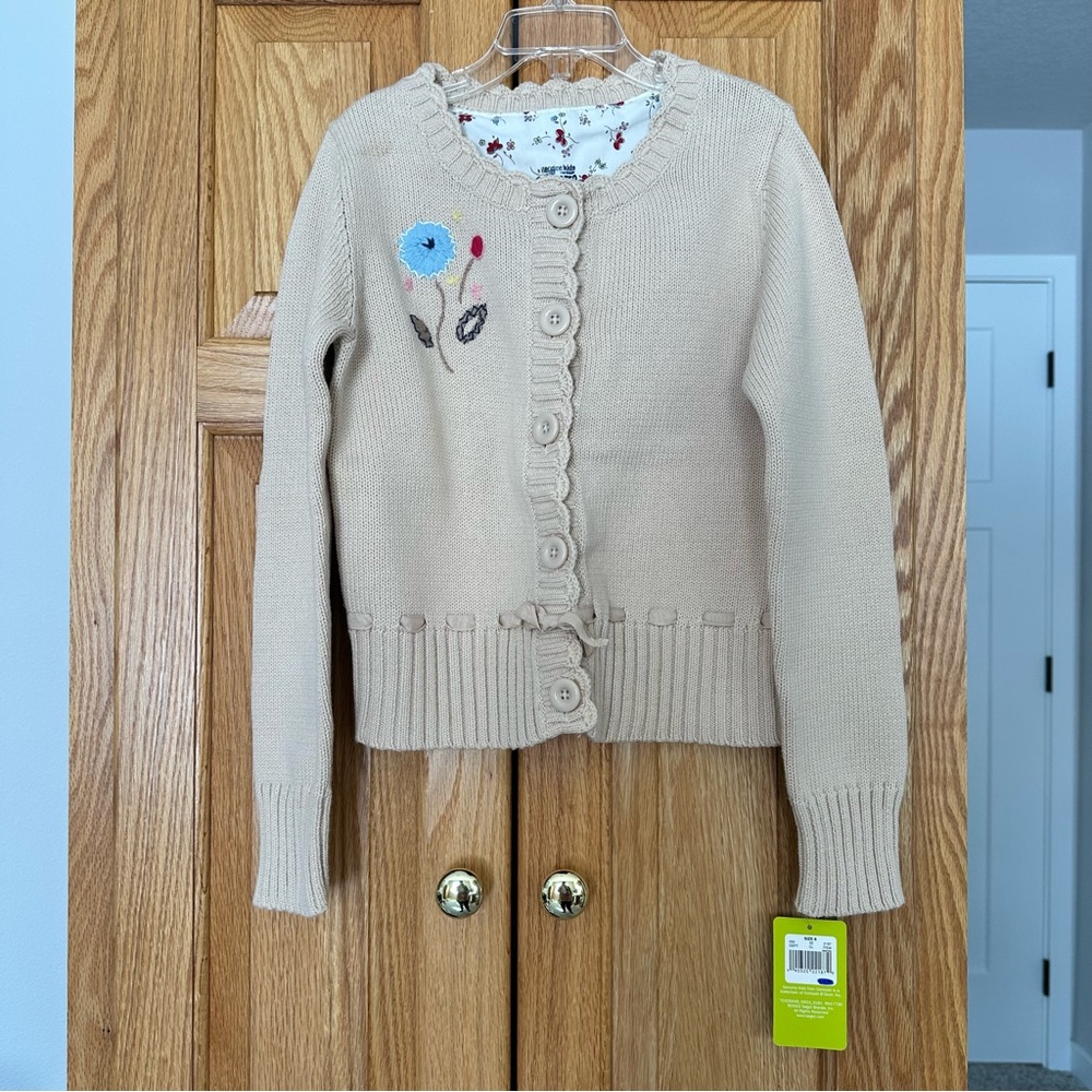 NWT genuine kids from Oshkosh sweater cardigan for an 8 yo girl; 100% cotton